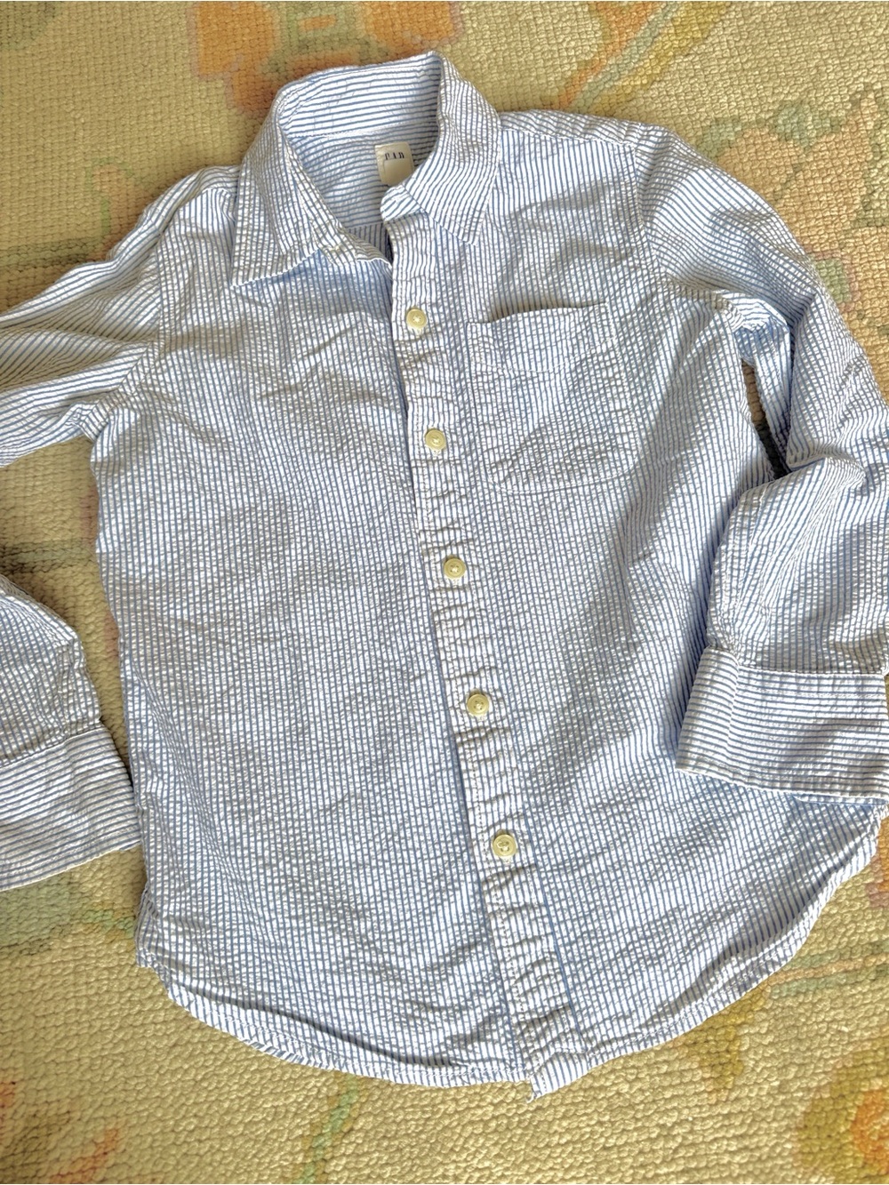 GAP Blue & White Striped Button-Down Shirt size 6